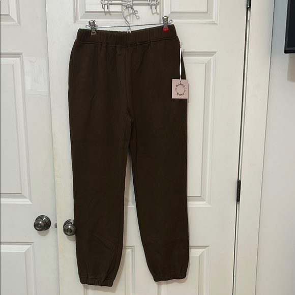 Bailey Rose Brown Relaxed Fit Joggers size medium elastic waist pockets thick - Picture 2 of 9